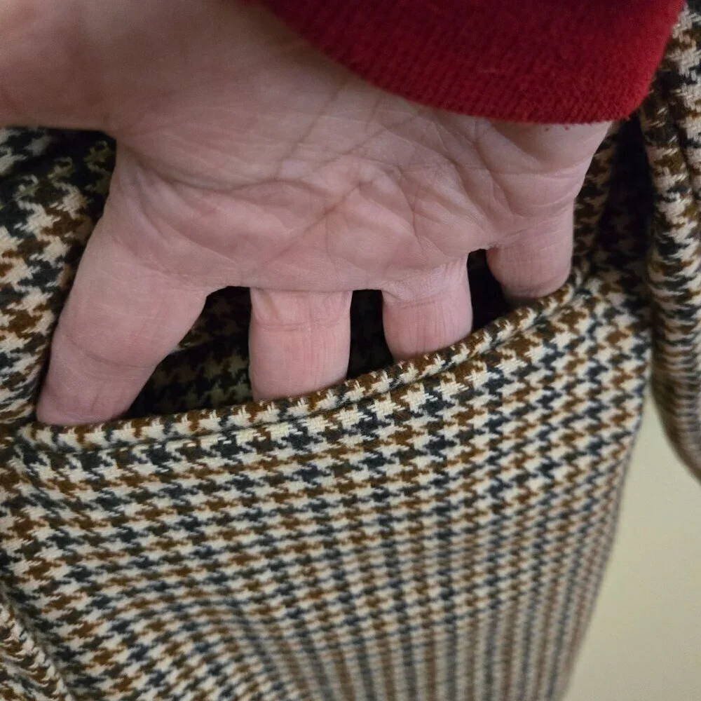 Old Navy NWT Double-Breasted Textured Blazer Brown Plaid Houndstooth Size XL